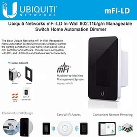 Ubiquiti Networks mFi-LD Wi-Fi 802.11n In-Wall Manageable Switch with Dimmer Function - Black Color