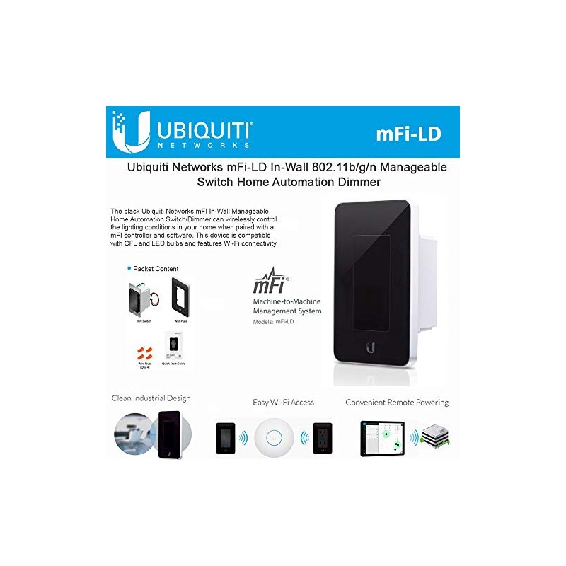 Ubiquiti Networks mFi-LD Wi-Fi 802.11n In-Wall Manageable Switch with Dimmer
