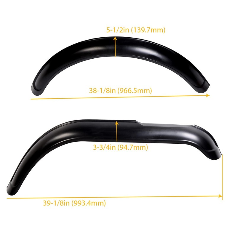 ECOTRIC Fender Flare Kit Compatible with 1955-1986 Jeep CJ CJ5
