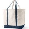 Lands' End Natural Open Top Canvas Tote Natural/radiant Navy Medium