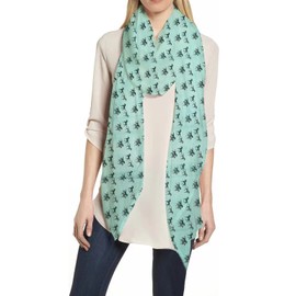 Lina & Lily Horse Animal Print Women's Scarf Shawl Wrap (Turquoise)
