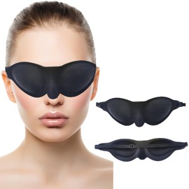 Moisture Chamber Goggles for Dry Eyes – Soft Silicone Sleep Mask, Reusable & Lightweight, Custom Fit for Comfort (Black)