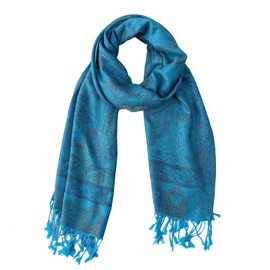 Paisley Jacquard Pashmina Rave Shawl Wraps Scarf for Women, Evening Wedding Festival Accessory with Fringe