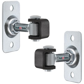 KOTARBAU® Set of 2 Adjustable Door Hinges M12 for Screwing Rectangular 2 Holes S235JR Galvanised Steel Door Hinges Silver Adjustable Hinge Gate Hinges Door Hinge