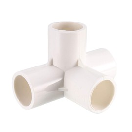 sourcing map 4 Way Elbow PVC Pipe Fitting Furniture Grade 20mm Size Tee Corner Fittings White