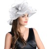 ORIDOOR Women's Organza Cloche Bowler Hat Derby Fascinator for Tea