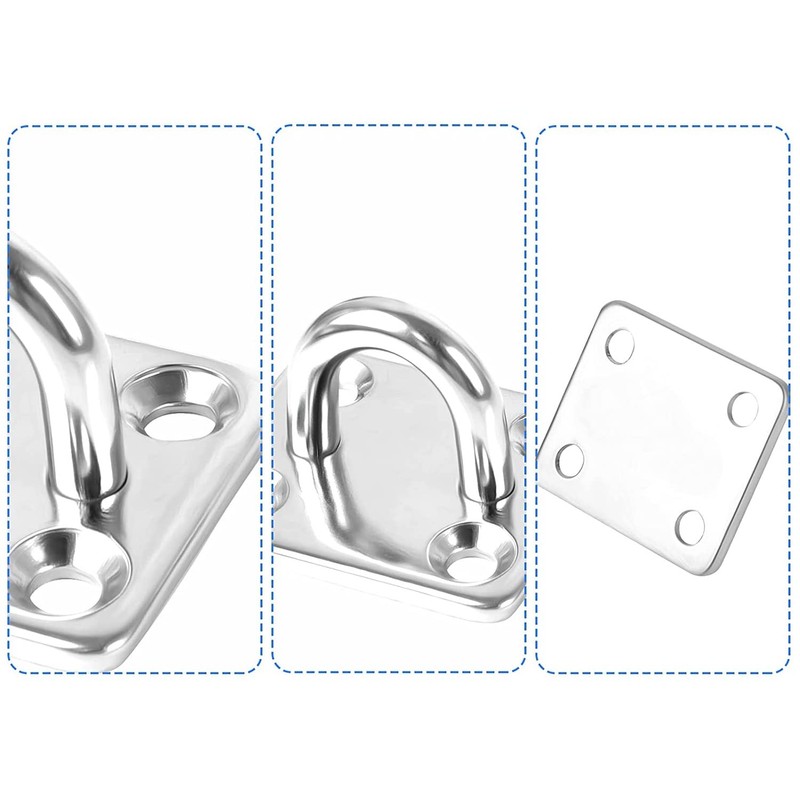 KOMUNJ 4 Pieces Eye Plate Stainless Steel Deck Plate Eye