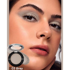 Single Lidschatten-Palette, matt, Grau, matt, Lidschatten, lange Lebensdauer, wasserfest, schweißfest, hochpigmentiert, feine Textur, leicht zu schminken, Make-up-Palette für Augen und Damen. 03