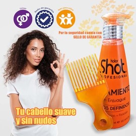 Kit Tratamiento Profesional Rizos Definidos Kolor Shot 2 Piezas 250ml cu, Fijador y Activador de Rizos Sin Enjuague Curly Girl, Hidrata y Nutre el... 