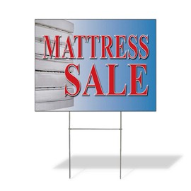 Fastasticdeals Weatherproof Yard Sign Mattress Sale Business E White Lawn Garden Equipment 24x18 Inches 1 Side Print