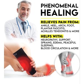 Langov Nano Socks, Neuropathy Socks (Pair) for Women & Men, Ankle Support Brace Small