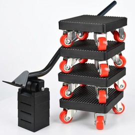 Furniture Moving Dolly Set w/ 360° Rotating Wheels & Anti-Slip Pads, Heavy Duty Appliance Mover 1322lbs Capacity for Sofa, Cabinet Home Office Furniture Appliances Labor Easing Mover (Black)