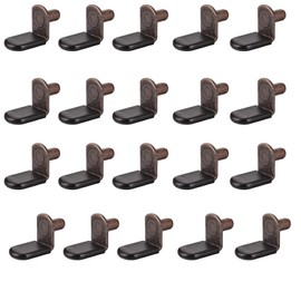 TA-VIGOR Shelf Support Pegs L Shaped 6mm, 20Pcs Metal Support Bracket Pegs with Hole for Cabinet Wardrobe Furniture Closet Shelf with Rubber Sleeve