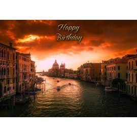 Venice City Birthday Card