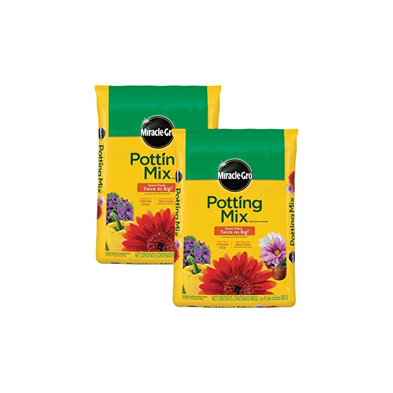 Miracle-Gro Potting Mix, For Container Plants, Flowers, Vegetables, Shrubs, Annuals,
