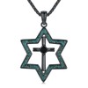 Star of David Necklace 925 Sterling Silver Turquoise Cross Necklace