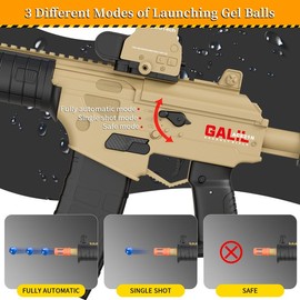 JOYNAS Electric Water Shooter with LED Lights, Powerful Squirt Water Pistol for Kids/Aldults,Long Range Shoot Reach To 26-35ft Outdoor Water Toy,High Powered IP67 Waterproof for Summer, Outdoor,Party,Birthday Gift:_Khaki-Luxury Style