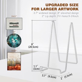 Plate Holder Easel Display Stand - 8 inch Metal Plate Stands for Display - Tabletop Picture Stand - Silver Iron Easels for Display Pictures | Photo Frames | Book | Decorative Plates | Plaque - 3 Pack