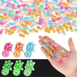 150Pcs Mini Resin Turtles, Mini Resin Animals, Colorful Luminous Tiny Turtle Figurines, Glow in The Dark for Hidden Game Aesthetic DIY Supplies Micro Garden Landscape Decoration