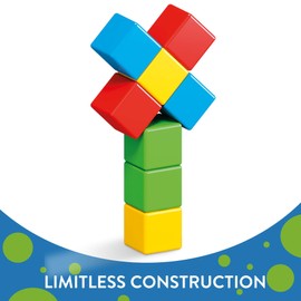 Geomag Magicube 8pcs Magnetic Blocks - Magnetic Building Blocks for Toddlers 1-3, Montessori Toys for 1+ Year Old, Autism Sensory Product, Magnets for Kids