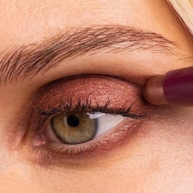 Palladio Barra de sombra de ojos impermeable con esponja mezcladora, aplicacin duradera y sin esfuerzo, Burgundy Shimmer                              