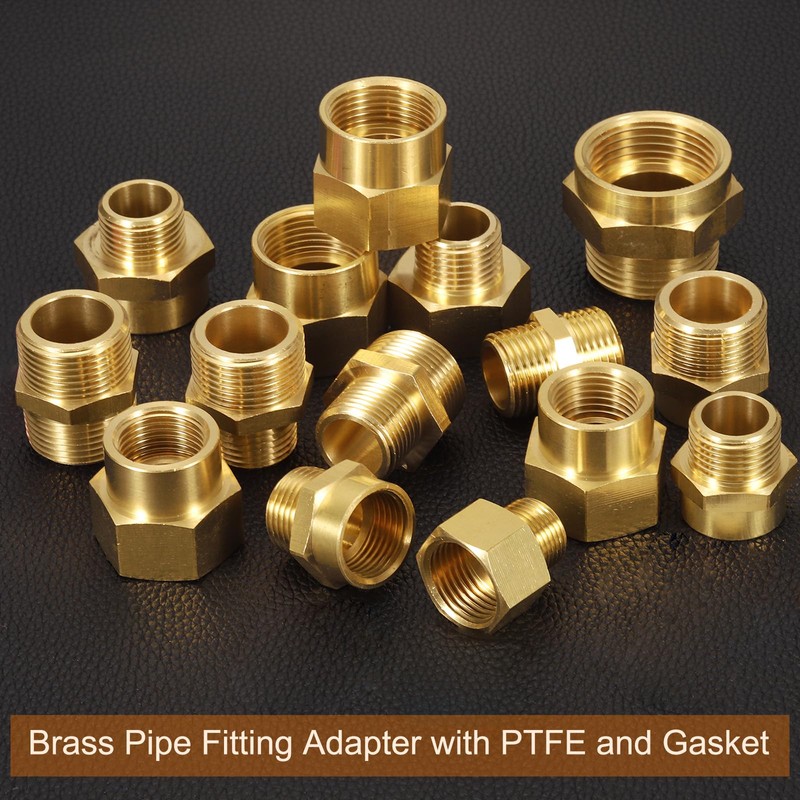 sourcing map 2Pcs Brass Pipe Fitting, 1" G Female×1" NPT