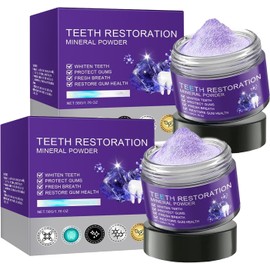2pcs Teeth Restoration Mineral Powder, Dental Restoration Mineral Powder, Mineral Tooth Powder for Teeth Whitening & Care, Natural Teeth Whitening Powder, Protect Gums & Freshen Breath