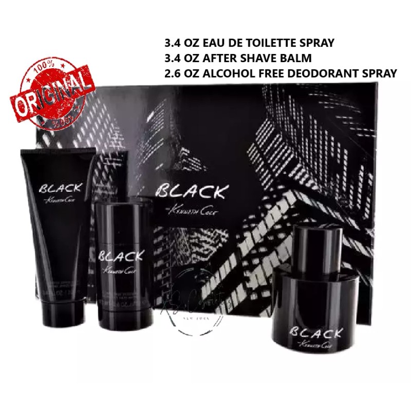Kenneth Cole Black 3 Piece Gift Set with 3.4 Oz