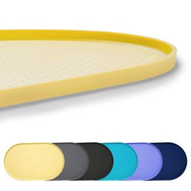 Yacee 100% Waterproof 0.5" Raised Edge BPA Free Silicone Dog Food Mat, Pet Cat Feeding Mats Contain Spills Protects Floors, Placemats for Cats and Dogs Water Bowl Dishwasher.(Small, Yellow)