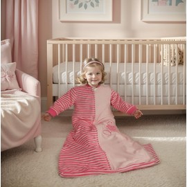 Toddler Sleep Sack with Long Sleeve Baby Wearable Blanket with Arms XL 3-5T 4-6Y Velvet Cotton Tog 2.0 Pink Girl Warm Plush Soft L Kids Sleeping Bag Newborn Nest in Bag Relax Nursery Cozy