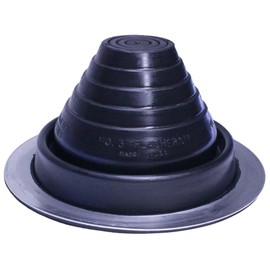 Flashers #3 Black EPDM Round Flexible Roof Jack Metal Roofing Pipe Flashing (Pipe OD 1/4" to 5") - 100% Made In The USA