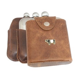 Belted Galloway Fastening Jacket 6oz Stainless Steel Hip Flask & Free Engraving 32
