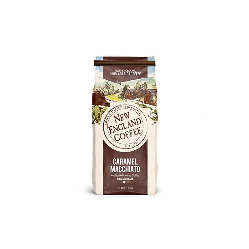 New England Coffee Caramel Macchiato Medium Roast Ground Coffee, 11oz