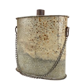 Crispe home & garden Rustic Decorative Tin Bottle - Vintage Metal Vase - Dimensions (H x W x D) 20 x 18 x 10 cm