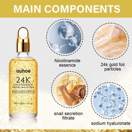Xiulilydai 24K Gold Essence Facial Serum, 30ml, Moisturizing and Brightening