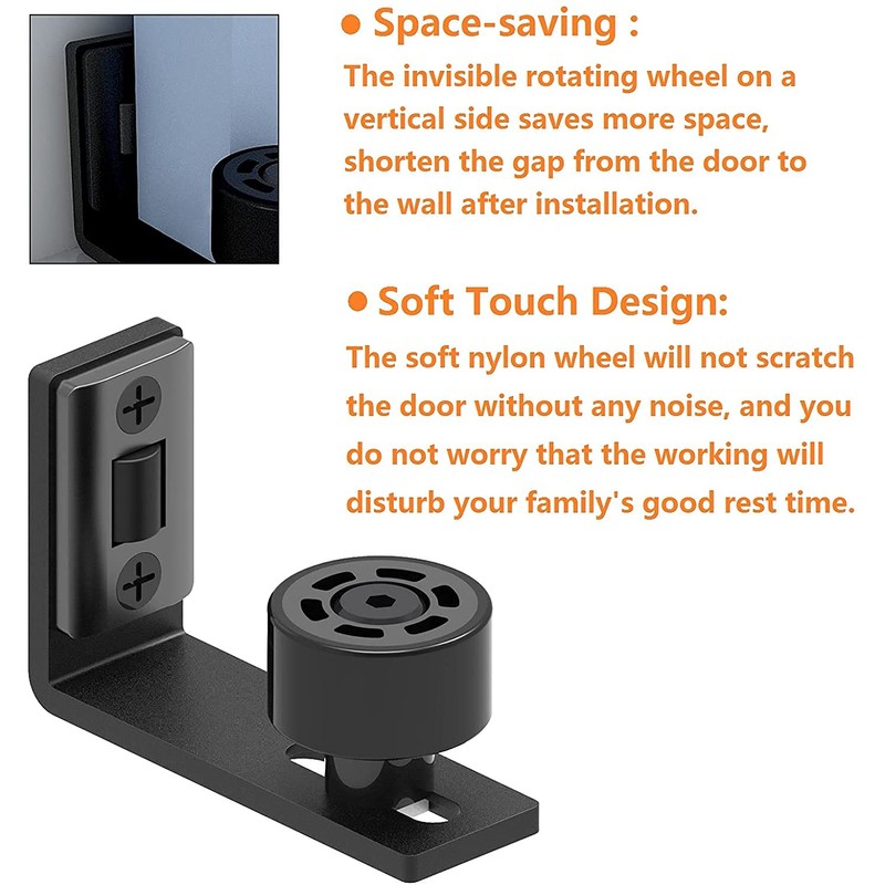 CCJH Sliding Barn Door Floor Guide Adjustable Wall Mount Flush