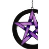 Ebros Gift Purple Stained Glass Pentacle Pentagram Circle Resonant Relaxing