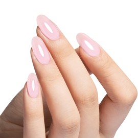 MAYCHAO 15ML Creamy Pink Builder Nail Gel 7 in 1 Bare Pink Builder Strengthener Gel Nail Polish for Nail Extension, Hard Gel Builder Base Gel Rhinestone for Valtines Home Manicure, 0.5 OZ-33