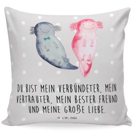 Mr. & Mrs. Panda Axolotl Girlfriend Cushion Cover 40 x 40 cm, Couple, Cushion 40 x 40 cm, Washable, Tail Lurch, Great Love, Fiancé, Newt,