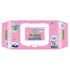 Attent Flushable Butt Wipes, Soap Scent, 72 Count