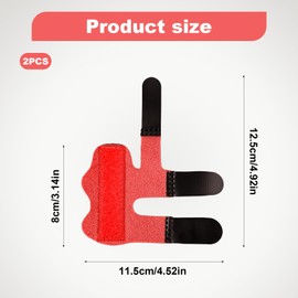 NQEUEPN Pack of 2 Finger Splints, Composite Trigger Finger Splints, Finger Support, Finger Straightening for Broken Fingers (Red, All Inclusive)