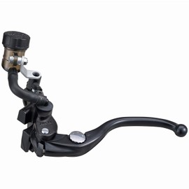 Daytona Master Cylinder for Motorcycles, Clutch, Radial, Vertical Type φ0.75 in (19 mm) (Horizontal Type 0.6 in (14 mm) Equivalent), NISSIN, Black Body/Black Lever, Smoke Tank 95658