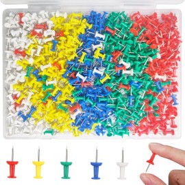 Multicolor Push Pins,Heavy Duty Thumb Tacks for Notice Board,Rust-Resistant Map Tacks in Plastic Storage Box,Perfect for Art and Crafts,Work/Office,Map Marking and More(200 PCS/Multicolor)