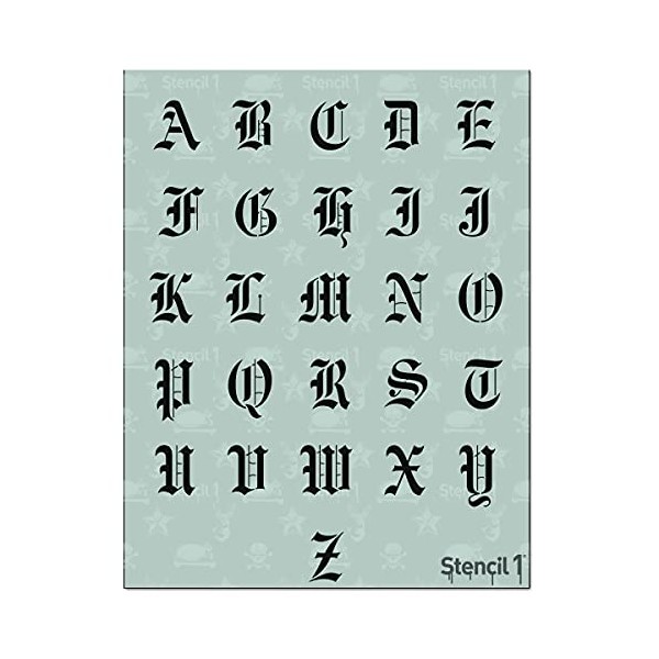 Stencil1 Letter Stencils 1" - Old English Calligraphy Letters &