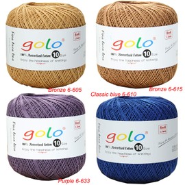 golo Crochet Thread Size 10 Yarn for Hand Knitting Crochet Yarn (Bronze-605)