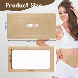 COMNICO 20PCS Castor Oil Pack Wrap, 11.8"x6.3" Large Disposable Self-Adhesive Castor Oil Patches Highly Absorbent No Wash Organic Cotton Pads for Belly Button Stomach Liver (Oil Not Included)