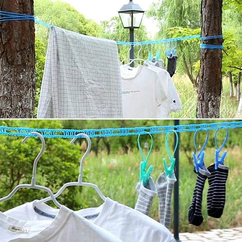 (2 pieces) Laundry Clothesline Approx. 16.4 ft (5 m) Windproof