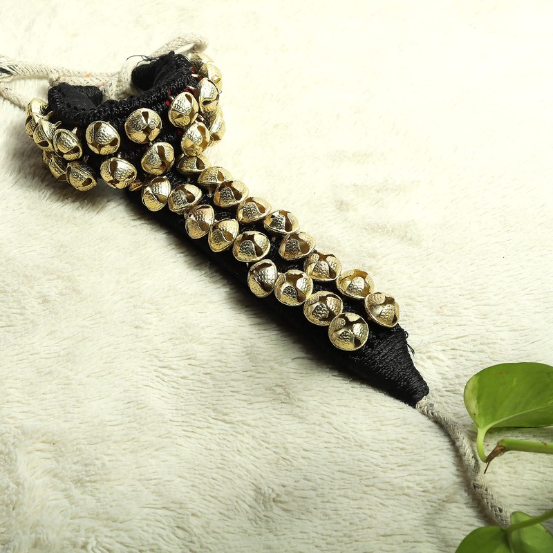 Dancing Bells Anklet Ghungroo with Colored Cushion Pad 2 Line