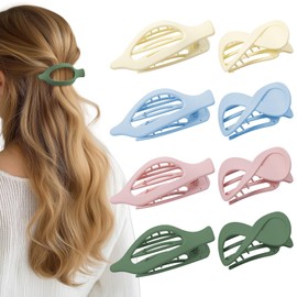 8Pcs Hair Clips for Women - Flat Hair Clips for Women & Claw Clips for Thick Hair | Hair Claw Clips for Thin Hair | Flat Claw Clips for Women Barrettes | Strong Hold Clips for Hair Accessories