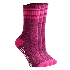 Hard Yakka Women's Bamboo Socks, Pink Marle, Size 3-8 (Pack of 3)